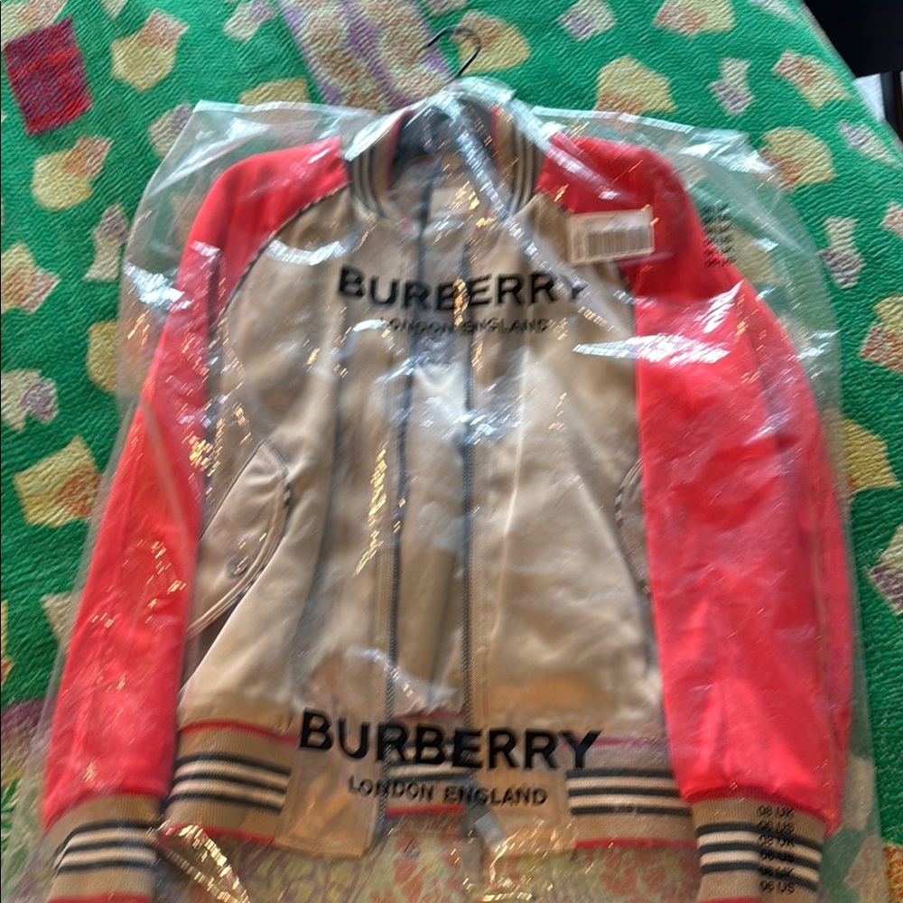 Burberry Red and Gray Jacket